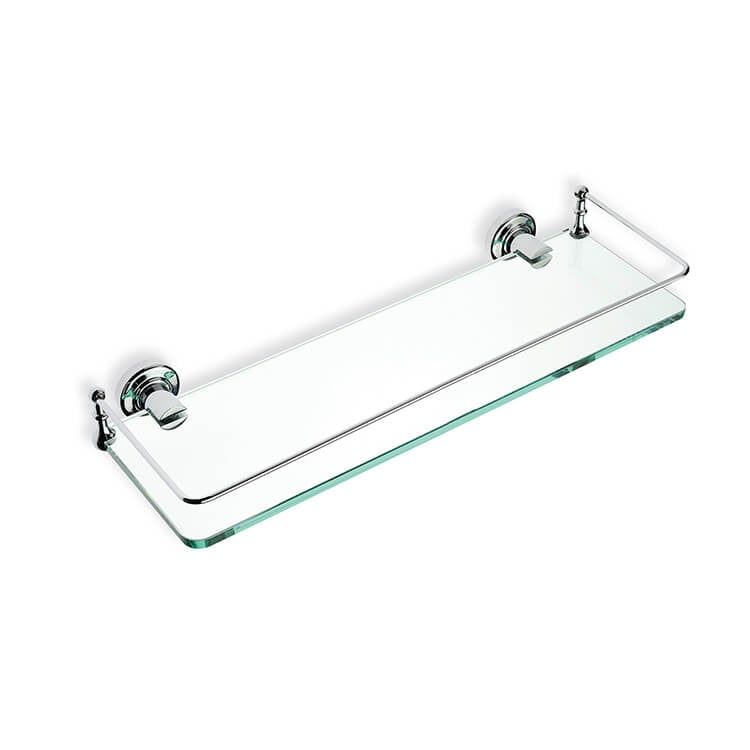 StilHaus 766-08 Chrome Clear Glass Bathroom Shelf